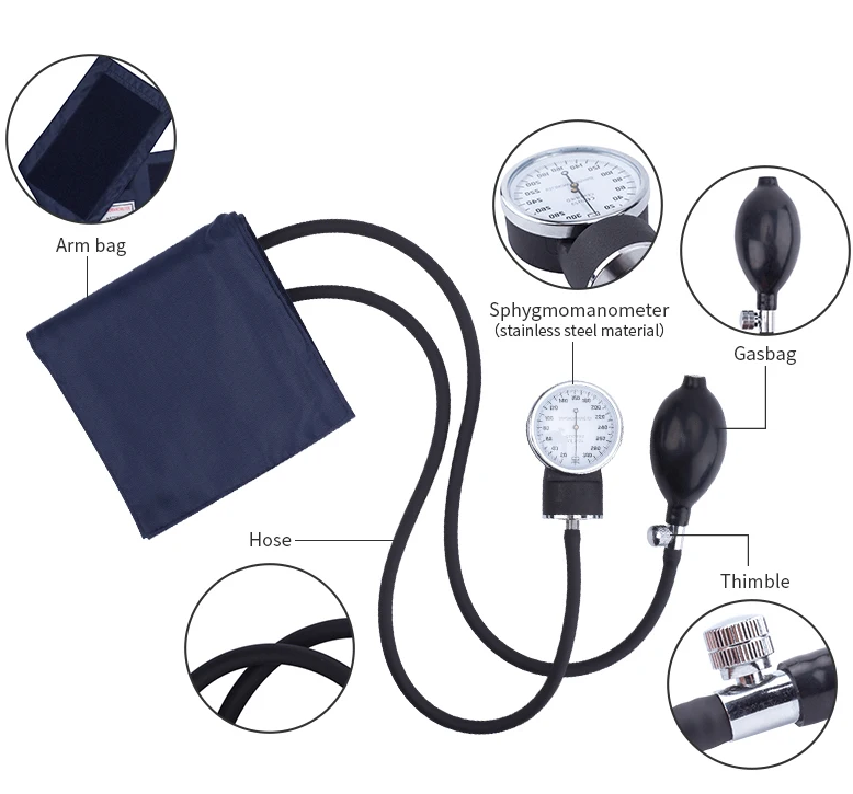 Manual Blood Pressure Monitor Diastolic Sphygmomanometer Medical Doctor Stethoscope Sphygmomanometer Cuff Home Health Monitor - Image 4