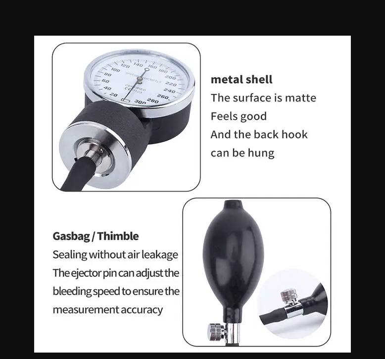 Manual Blood Pressure Monitor Diastolic Sphygmomanometer Medical Doctor Stethoscope Sphygmomanometer Cuff Home Health Monitor - Image 7