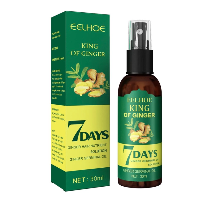 7days Ginger Germinal Oil Hair Regrowth Spray, Moisturizing Scalp Massage Hair Care, Anti Hair Loss, Prevent Dry Frizzy & Thinning Hair