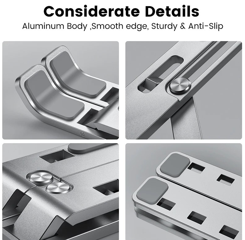 Foldable Laptop Stand Aluminium Alloy Adjustable Laptop Holder Tablet Stand Portable for MacBook, Laptop, Tablet - Image 6