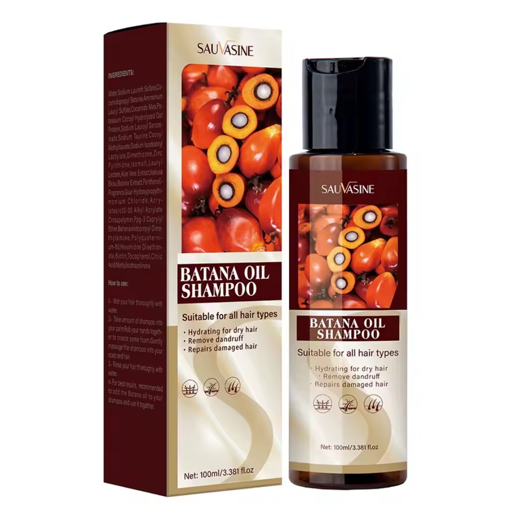 Sauvasine Batana Oil Shampoo 100ml - Hair Growth Shampoo with Pure Natural Ingredients, Cleanses Hair and Moisturizes Scalp for Daily Care.