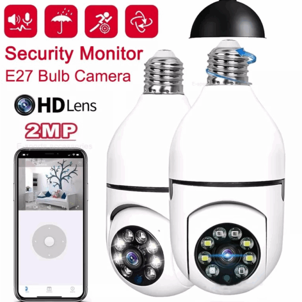 E27 Wireless WiFi Bulb Mini Camera Full HD 1080P 360 Degree Auto Rotate IP Cam Smart Home Security Remote View Panoramic Camcorders