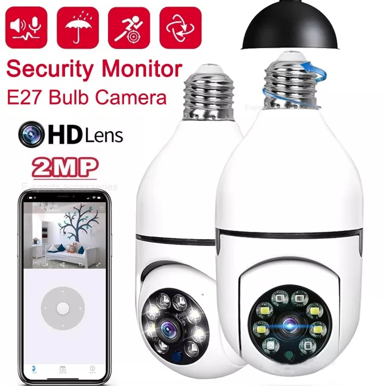 E27 Wireless WiFi Bulb Mini Camera Full HD 1080P 360 Degree Auto Rotate IP Cam Smart Home Security Remote View Panoramic Camcorders