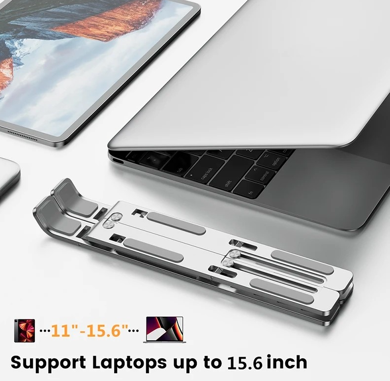 Foldable Laptop Stand Aluminium Alloy Adjustable Laptop Holder Tablet Stand Portable for MacBook, Laptop, Tablet - Image 5