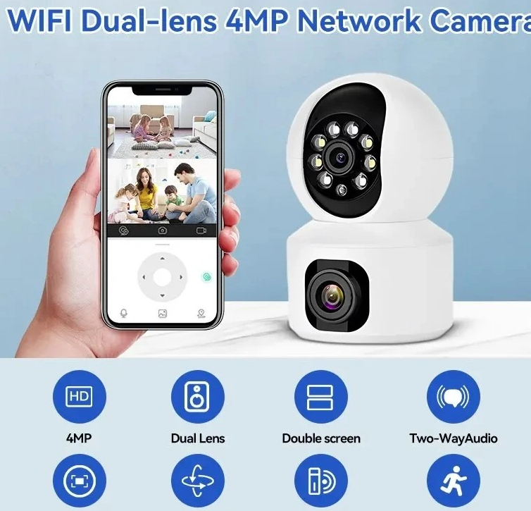 4MP PTZ WiFi Camera Dual Lens with Dual Screen Human Detection Night Vision Outdoor Surveillance Camera Two-way Audio - Image 3