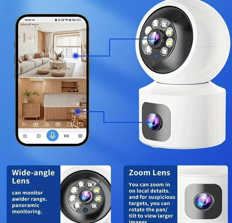 4MP PTZ WiFi Camera Dual Lens with Dual Screen Human Detection Night Vision Outdoor Surveillance Camera Two-way Audio - Image 4