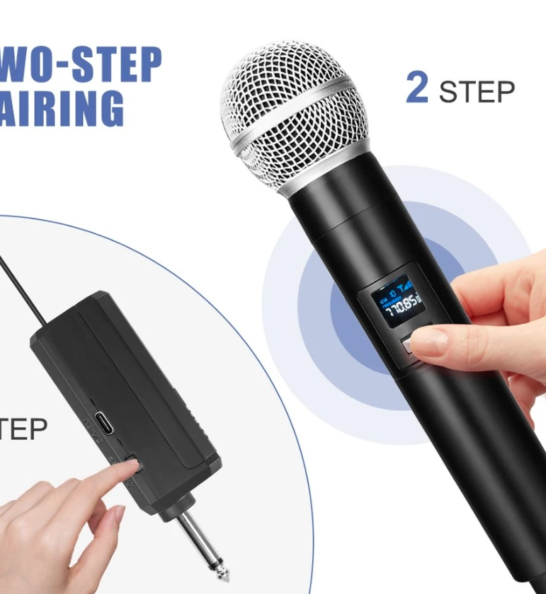 W68 Professional Universal Dual Wireless Microphone Handheld - Image 4