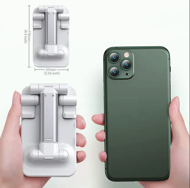 Mobile Phone Holder Stand, Angle Height Adjustable, Fully Foldable Cell Phone Holder, Compatible with Smartphones/iPhone/iPad/Tablets/Kindle - Image 4