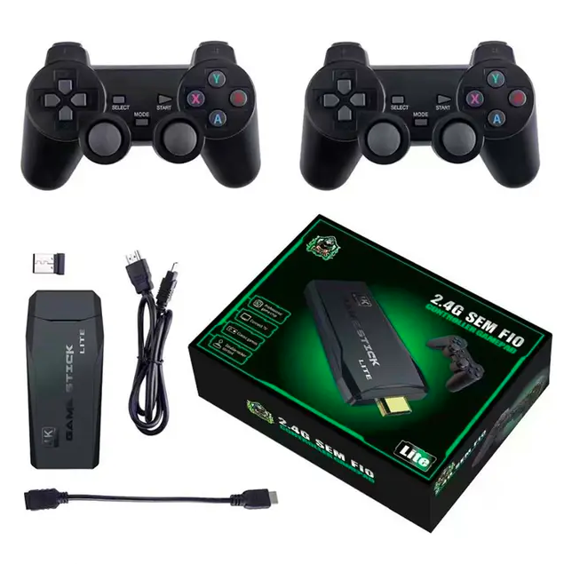 M8 Mini Retro Console 64GB Wireless Video Game Consoles 4K HD M8 Game Stick Lite With Gamepad Built-in 20000+ Games For PS1 - Image 2