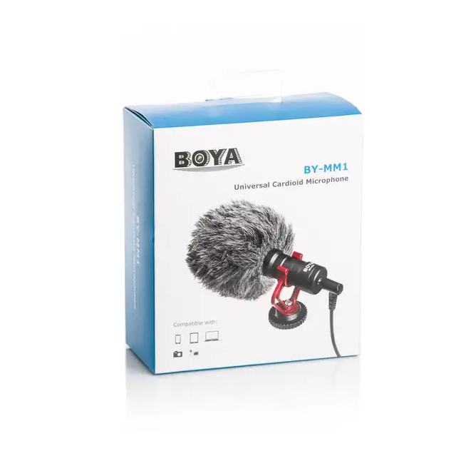 BOYA Microphone, Compact On-Camera Cardioid Shotgun Mic for DSLR Camera, Camcorders, Video & Audio Recording, iOS Android Smartphone, for Vloggers,Youtubers, Livestream with