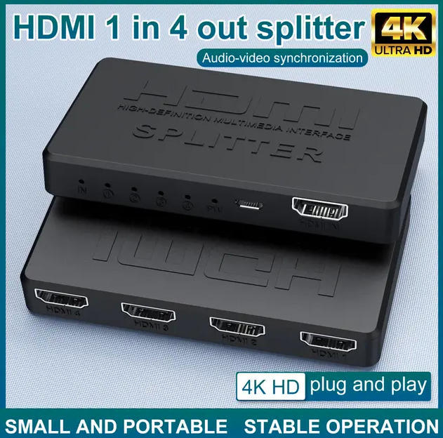 4K HDMI Splitter Full HD 1080p Video HDMI Switch Switcher 1X2 Split 1 in 2 Out Amplifier Dual Display For HDTV DVD For PS3 Xbox - Image 3