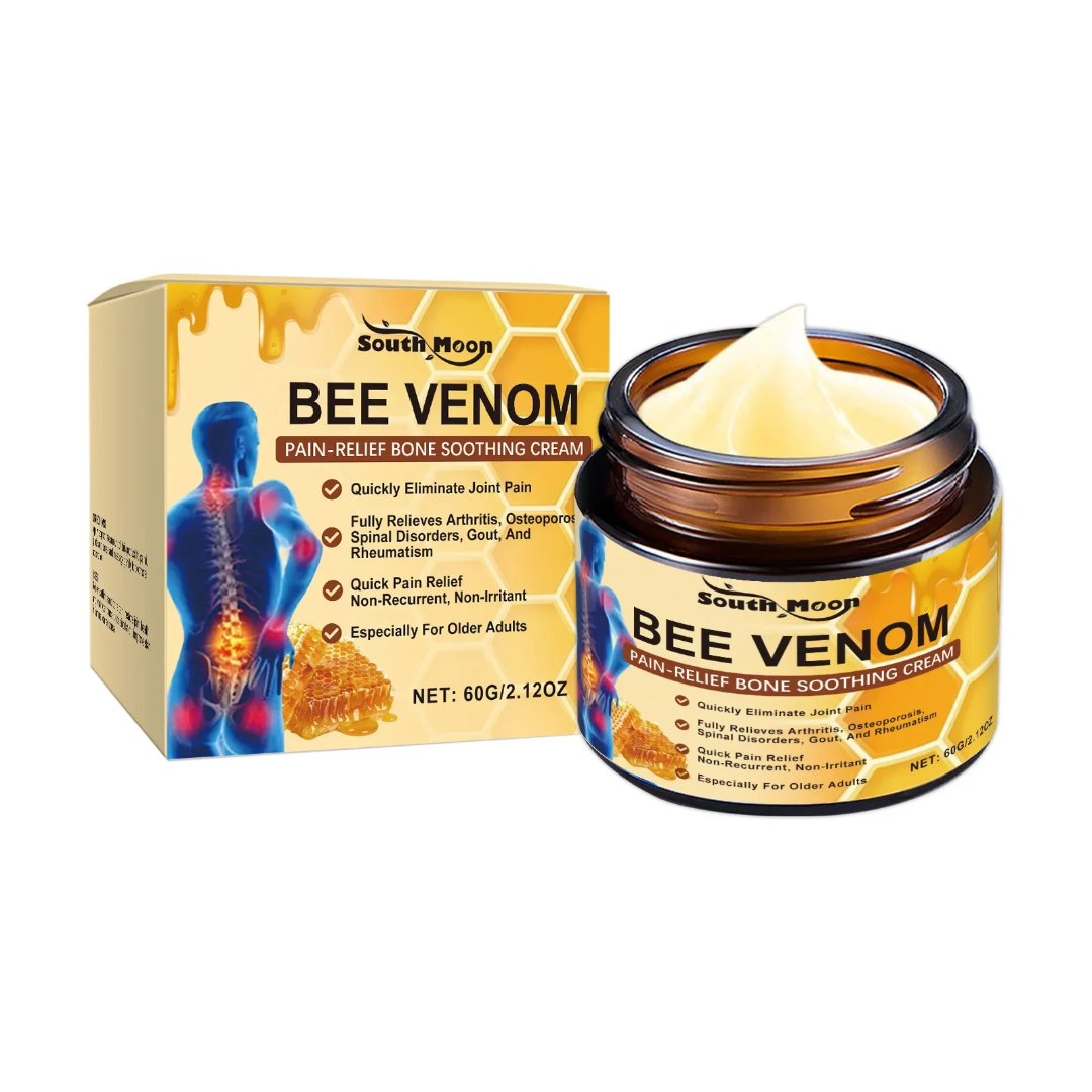 South Moon Bee Venom Cream - Instant Ultra Strong Pain Therapy, Atheros Bee Veins Advanced Joint and Bone Therapy Ointment, 60g.