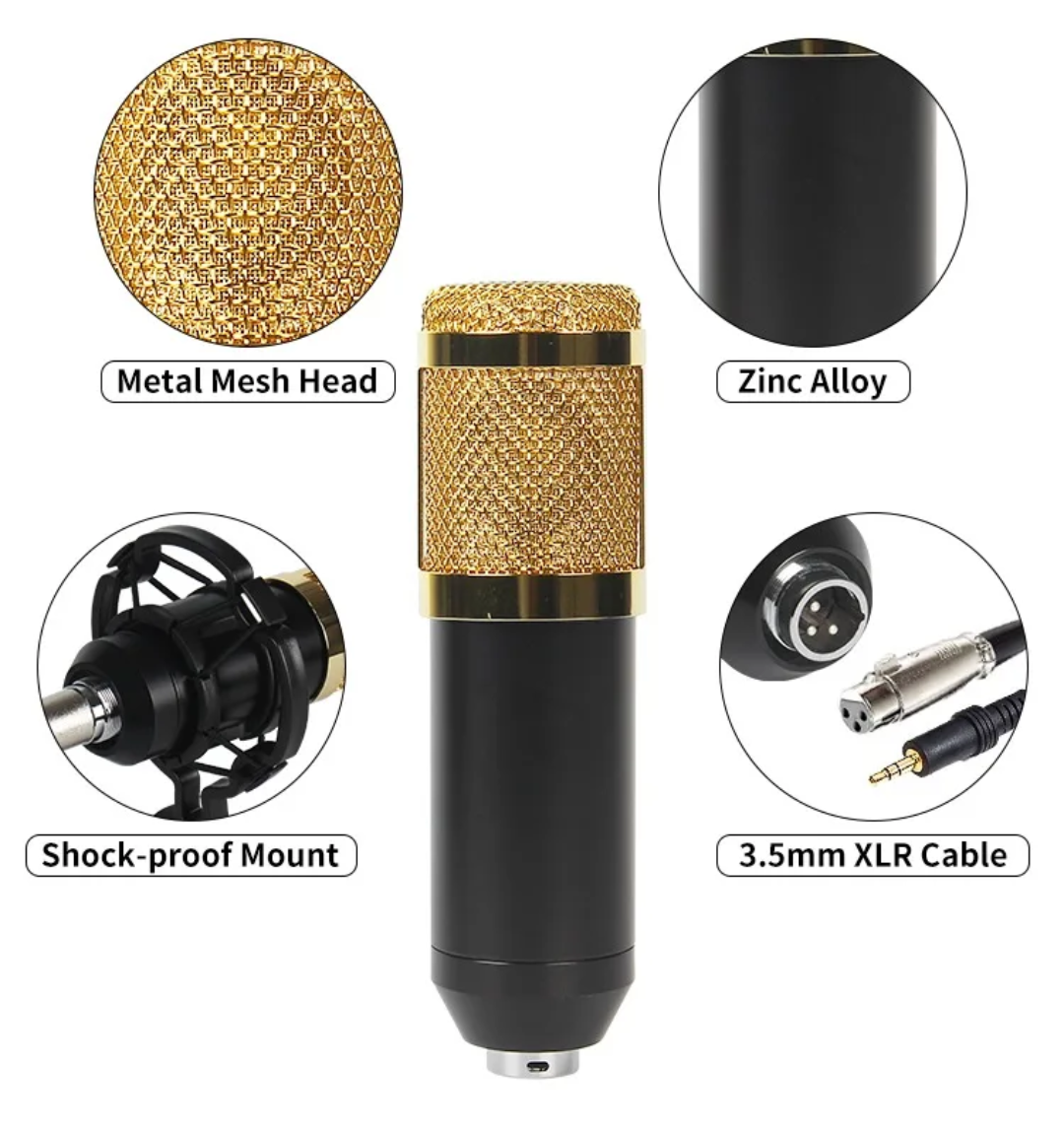 Professional BM800 Microphone And V8 Sound Card Set, Mic Studio Condenser Microphone for Karaoke Podcast Recording Live Streaming - Image 2