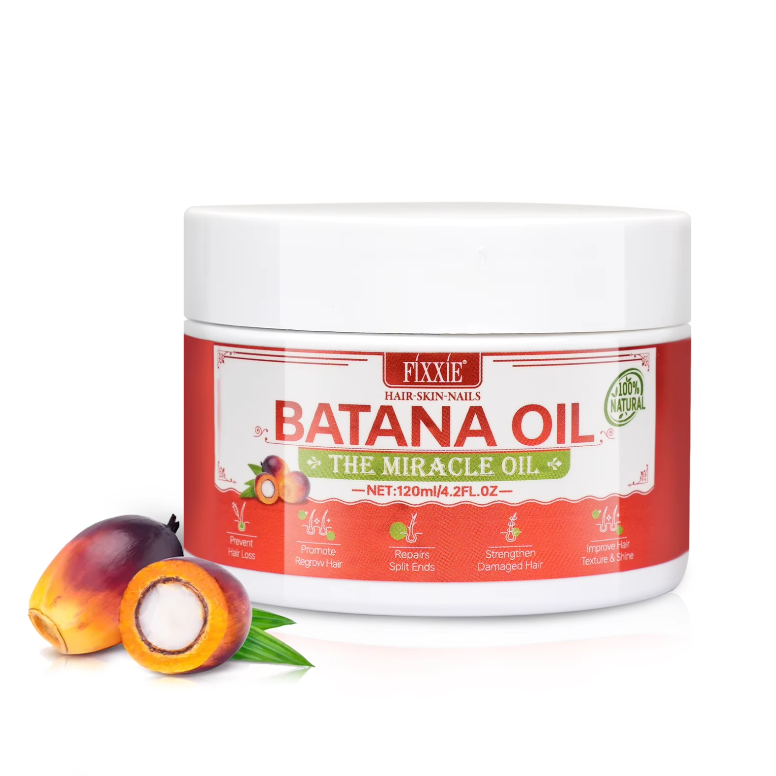 Fixxie Raw Batana Oil for Hair Growth - 120ml, 100% Pure Natural Raw Batana Oil from Honduras, Unrefined and Organic Hair Mask, Prevents Hair Loss and Promotes Hair Thickness for Women and Men.
