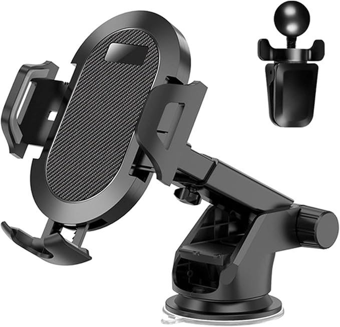 Universal Cell Phone Holder for Car Phone Mount Car Phone Holder Dashboard Windshield Air Vent Long Arm Strong Suction