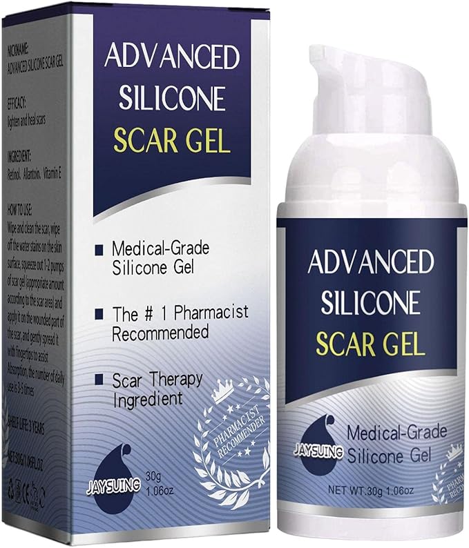 Advanced Silicone Scar Gel for Surgical Scars, C-Section & Stretch Mark Remover, Old & New Scar Management