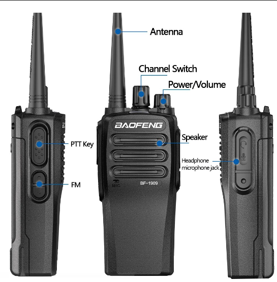 Baofeng BF-1909 Walkie Talkie Long Range Powerful UHF 400-470mh Radio Two Way Radio Call Range 1-10km - Image 2