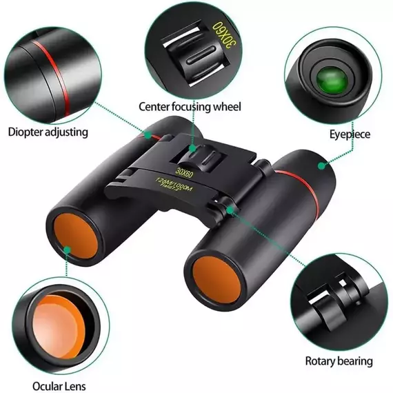 Portable Mini Binoculars - 30x60 Zoom Folding Telescope For Outdoor Travel - Image 3