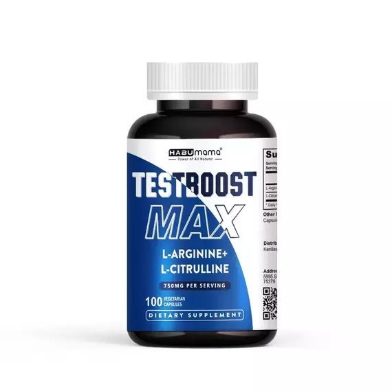 TestBoost Max – L-Arginine + L-Citrulline 750mg Natural Performance & Energy Supplement