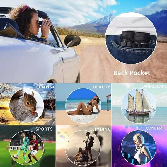 Folding Mini Binoculars 40x22 Telescope For Hunting, Camping & Travel - Image 3